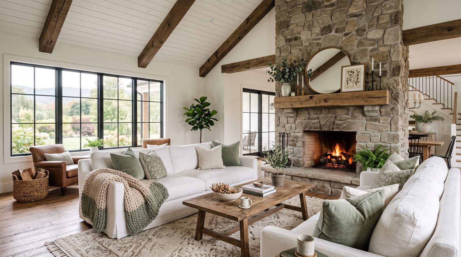 farmhouse living room with sofa 202608041548