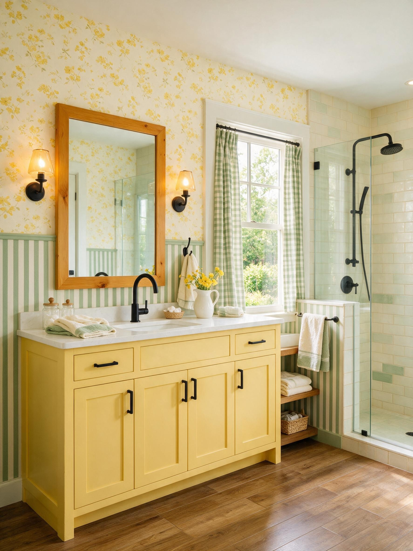 Bright cottage bathroom