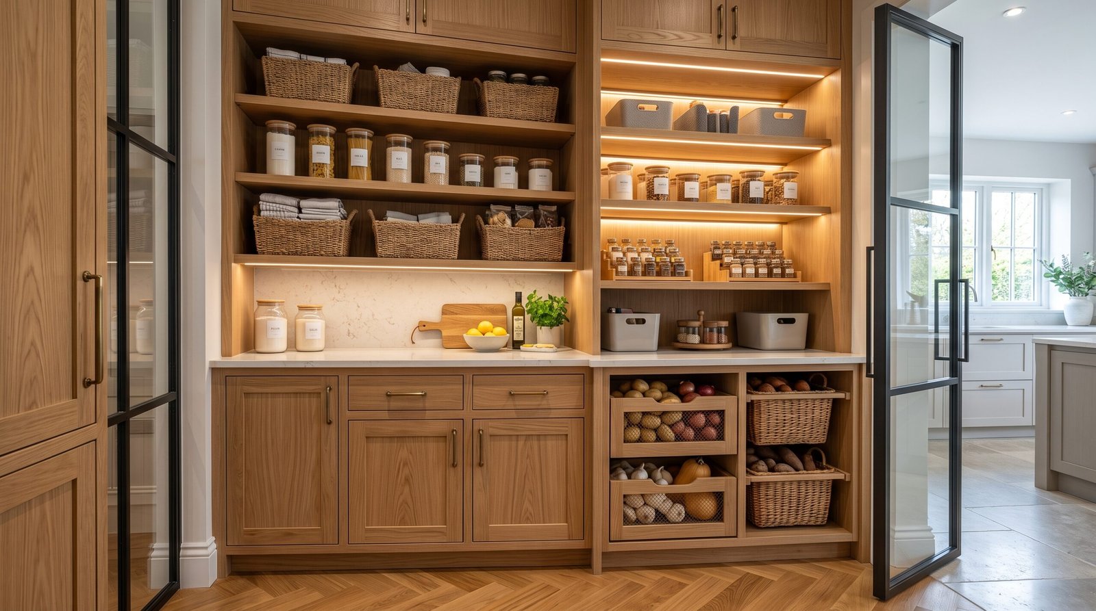 luxury pantry with oak cabinetry 202608020844