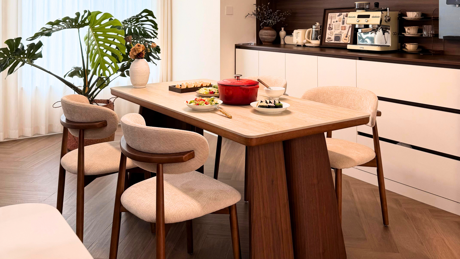 Dining Table Set for 4 Ideas for a Warm Modern Dining Space