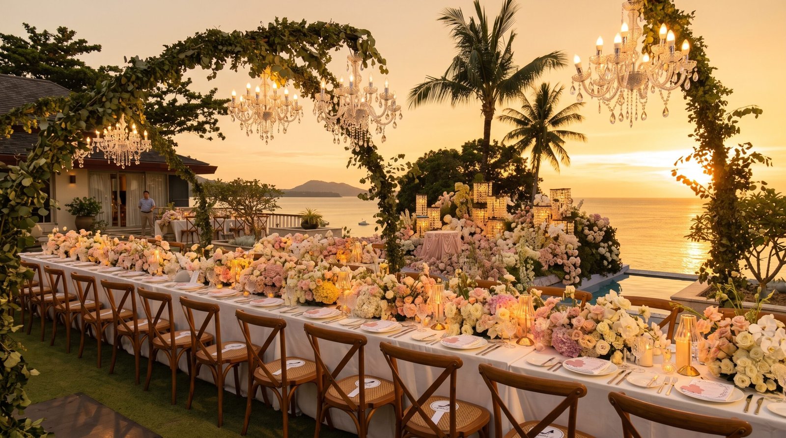 Romantic Tropical Wedding Reception Decor Inspiration