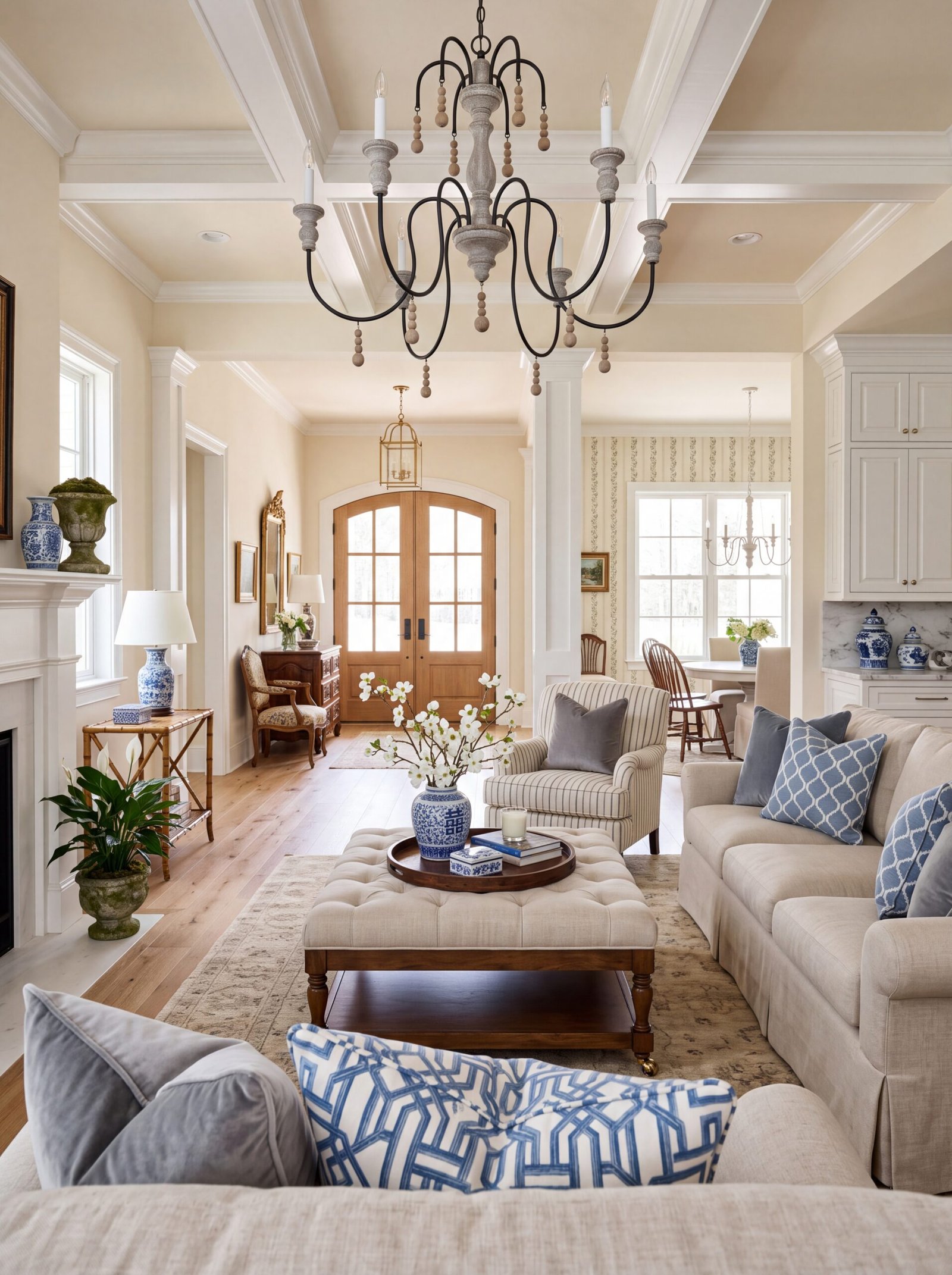 french country farmhouse living room